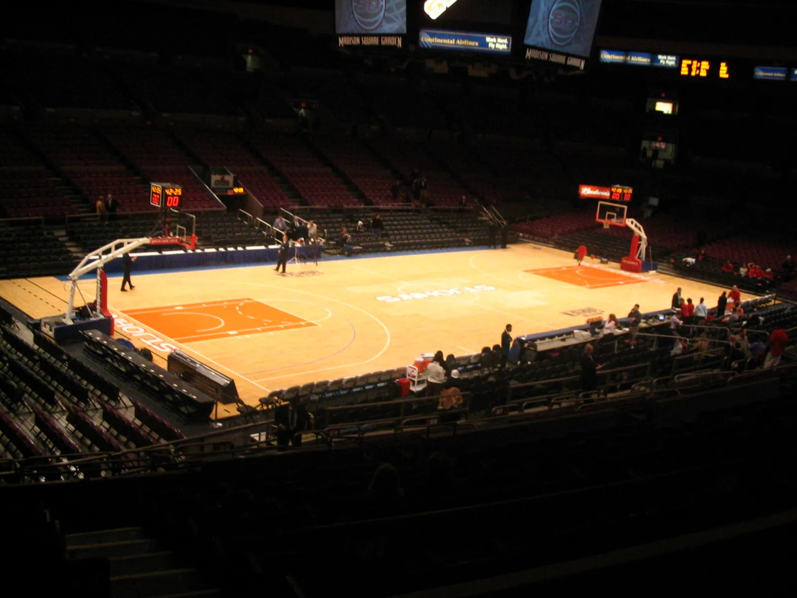 The basketball court and seating bowl inside Madison Square Garden arena in New York.