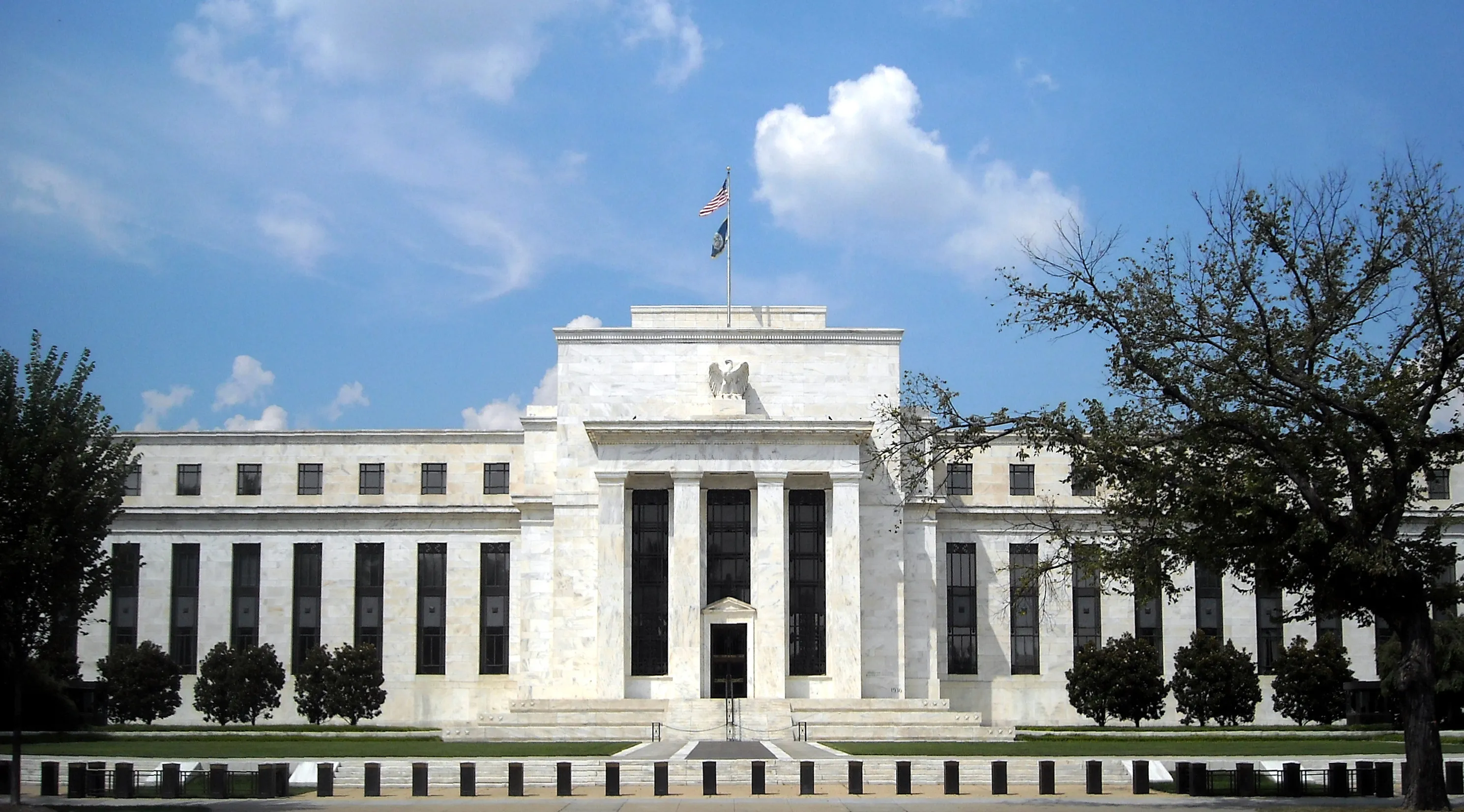 The Marriner S. Eccles Federal Reserve Board Building, a Stripped Classicism stone structure at 20th Street and Constitution Avenue NW in Washington, D.C.