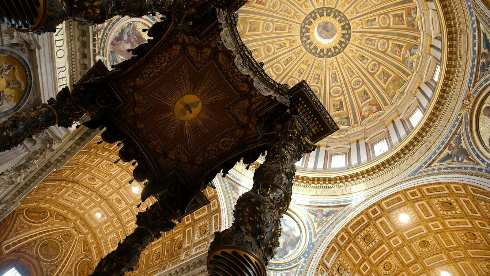 St. Peter's Basilica and the colonnade of Vatican City.
